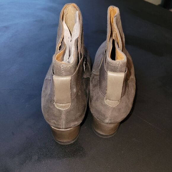 Earthies Beaumont Grey Suede Leather Booties 7 - Picture 8 of 12